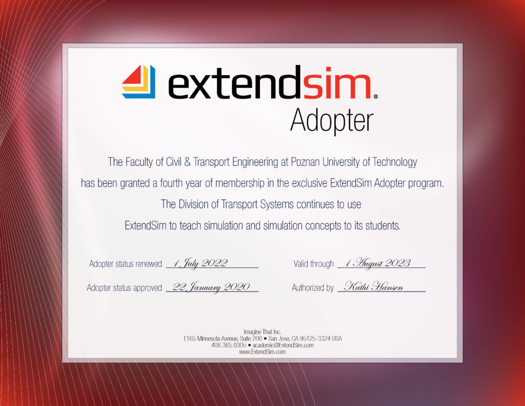 ExtendSim certificate 2023